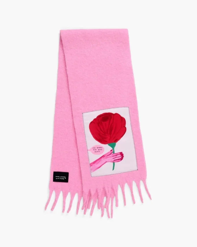David Shrigley X Marc Jacobs Oh Rose Wool Scarf David Shrigley X Marc Jacobs Oh Rose Wool Scarf