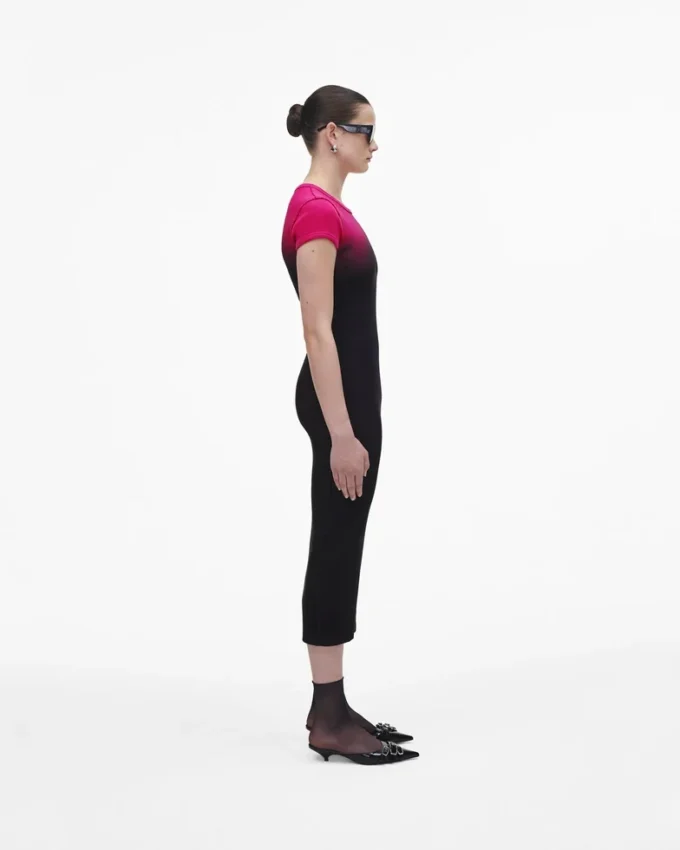 Ombr&eacute; Spray Shrunken Tee Dress