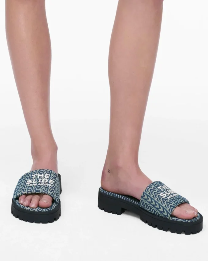 The Denim Monogram Lug Sole Slide The Denim Monogram Lug Sole Slide