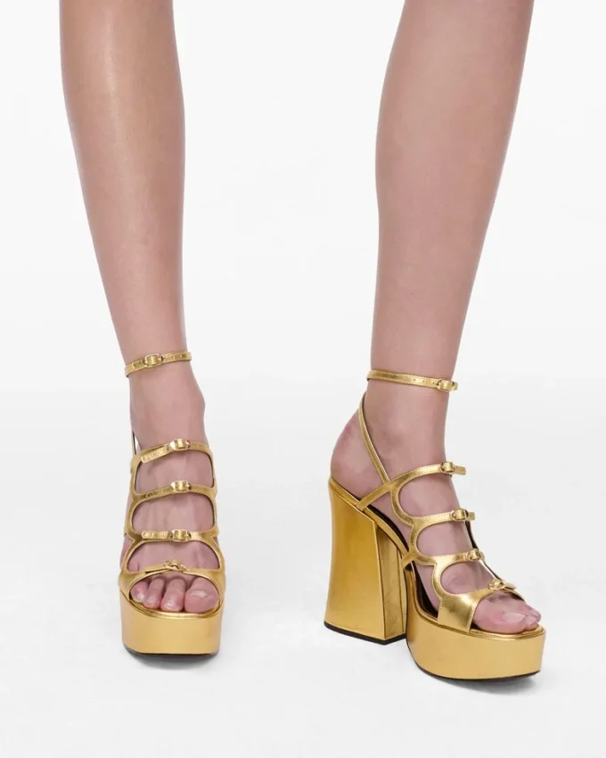 The Metallic Leather Kiki Platform Sandal The Metallic Leather Kiki Platform Sandal