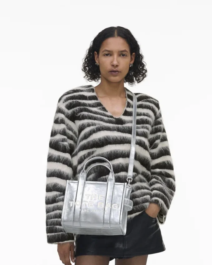 The Metallic Leather Small Tote Bag The Metallic Leather Small Tote Bag