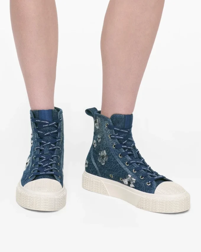 The Sequin Daisy Denim High Top Sneaker The Sequin Daisy Denim High Top Sneaker