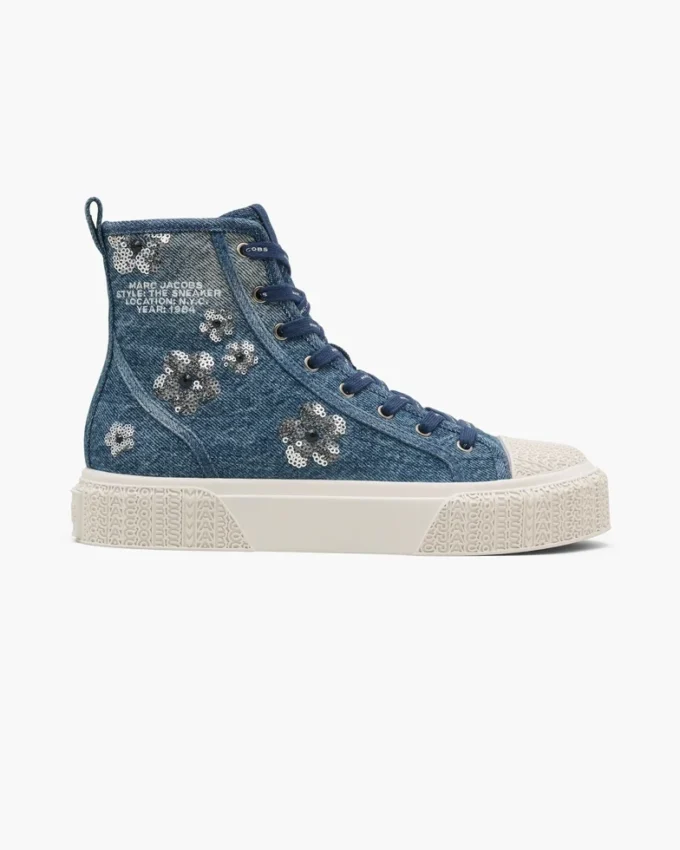 The Sequin Daisy Denim High Top Sneaker The Sequin Daisy Denim High Top Sneaker