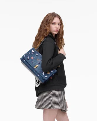 The Trinket Charm Denim Large Dual Bag