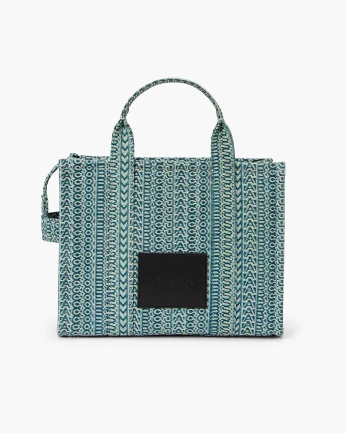 The Washed Monogram Denim Medium Tote Bag