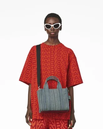 The Washed Monogram Denim Small Tote Bag